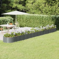 vidaXL Garden Raised Bed Powder-coated Steel 244.1