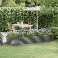 vidaXL Garden Raised Bed Powder-coated Steel 98