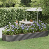 vidaXL Garden Raised Bed Powder-coated Steel 126.8