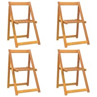 Vidaxl Folding Patio Chairs 4 Pcs Solid Wood Acacia
