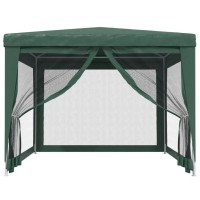 vidaXL Party Tent with 4 Mesh Sidewalls Green 9.8'x13.1' HDPE