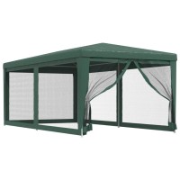 vidaXL Party Tent with 6 Mesh Sidewalls Green 9.8'x19.7' HDPE