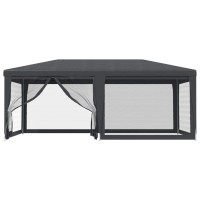 vidaXL Party Tent with 6 Mesh Sidewalls Anthracite 19.7'x13.1' HDPE