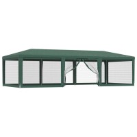 vidaXL Party Tent with 8 Mesh Sidewalls Green 29.5'x13.1' HDPE