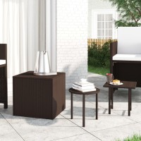 vidaXL Side Tables 3 pcs Brown Poly Rattan