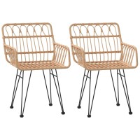 vidaXL Patio Chairs 2 pcs with Armrest 22