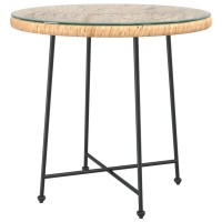 Vidaxl Dining Table 31.5Tempered Glass And Steel