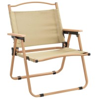 vidaXL Camping Chairs 2 pcs Beige 21.3