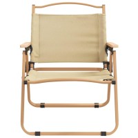 vidaXL Camping Chairs 2 pcs Beige 21.3