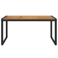 Vidaxl Patio Table With U-Shaped Legs 63X31.5X29.5 Solid Wood Acacia