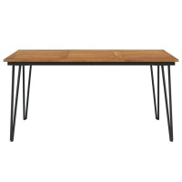 Vidaxl Patio Table With Hairpin Legs 63X31.5X29.5 Solid Wood Acacia