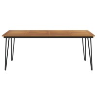 Vidaxl Patio Table With Hairpin Legs 78.7X35.4X29.5 Solid Wood Acacia