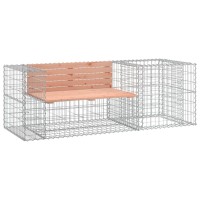 vidaXL Patio Bench with Gabion Basket Solid Wood Douglas