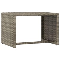 vidaXL Sunbeds 2 pcs with Table Gray Poly Rattan