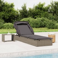 vidaXL Sunbed with Foldable Roof Gray 83.9