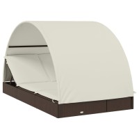 vidaXL 2-Person Sunbed with Round Roof Brown 83.1