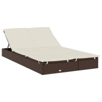 vidaXL 2-Person Sunbed with Round Roof Brown 83.1