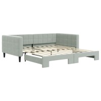 Vidaxl Daybed With Trundle Light Gray 39.4X74.8 Velvet