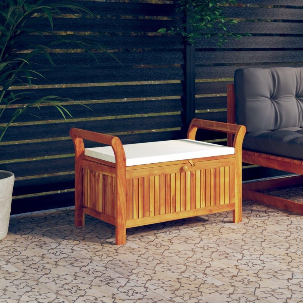 vidaXL Patio Storage Bench with Cushion 35.8