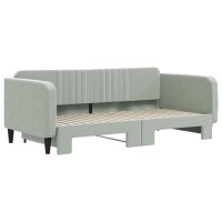 Vidaxl Daybed With Trundle Light Gray 39.4X74.8 Velvet