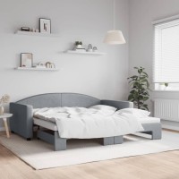 Vidaxl Daybed With Trundle Light Gray 39.4X74.8 Fabric