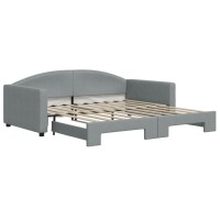 Vidaxl Daybed With Trundle Light Gray 39.4X74.8 Fabric