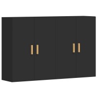 Vidaxl Wall Mounted Cabinets 2 Pcs Black Engineered Wood