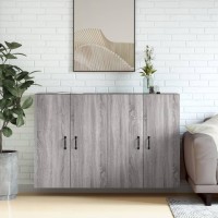 vidaXL Wall Mounted Cabinets 2 pcs Gray Sonoma Engineered Wood