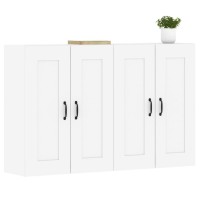 vidaXL Wall Mounted Cabinets 2 pcs White Engineered Wood