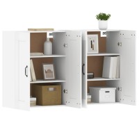 vidaXL Wall Mounted Cabinets 2 pcs White Engineered Wood