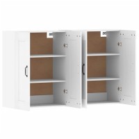 vidaXL Wall Mounted Cabinets 2 pcs White Engineered Wood