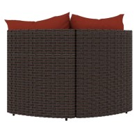 Vidaxl Patio Corner Sofas With Cushions 2 Pcs Brown Poly Rattan