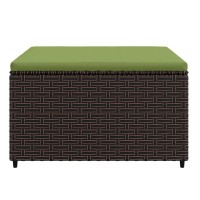 Vidaxl Patio Footrest With Cushion Brown Poly Rattan