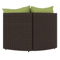 Vidaxl Patio Corner Sofas With Cushions 2 Pcs Brown Poly Rattan