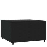 Vidaxl Square Patio Coffee Table Black 19.7X19.7X11.8 Poly Rattan