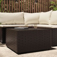 Vidaxl Square Patio Coffee Table Brown 19.7X19.7X11.8 Poly Rattan