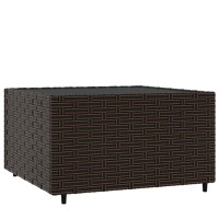 Vidaxl Square Patio Coffee Table Brown 19.7X19.7X11.8 Poly Rattan