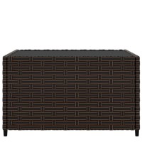 Vidaxl Square Patio Coffee Table Brown 19.7X19.7X11.8 Poly Rattan