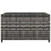 Vidaxl Square Patio Coffee Table Gray 19.7X19.7X11.8 Poly Rattan