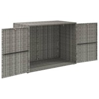 Vidaxl Garden Storage Cabinet Gray 39.4X21.9X31.5 Poly Rattan