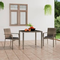 vidaXL Patio Chairs with Cushions 2 pcs Poly Rattan Gray