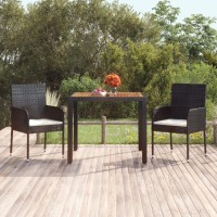 vidaXL Patio Table with Wooden Top Black 35.4