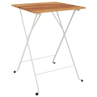 Vidaxl Folding Bistro Table 21.7X21.3X28 Solid Wood Acacia And Steel