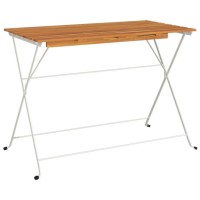 Vidaxl Folding Bistro Table 39.4X21.3X28 Solid Wood Acacia And Steel