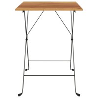 Vidaxl Folding Bistro Table 21.7X21.3X28 Solid Wood Teak And Steel