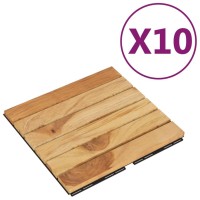 Vidaxl Decking Tiles 10 Pcs 11.8X11.8 Solid Wood Teak Vertical Pattern