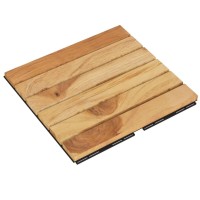 Vidaxl Decking Tiles 10 Pcs 11.8X11.8 Solid Wood Teak Vertical Pattern