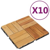 Vidaxl Decking Tiles 10 Pcs 11.8X11.8 Solid Wood Teak