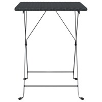 Vidaxl Folding Bistro Table Black 21.7X21.3X28 Poly Rattan