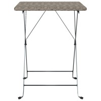 Vidaxl Folding Bistro Table Gray 21.7X21.3X28 Poly Rattan